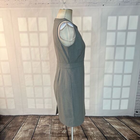 J crew gray sleeveless sheath business professional sheath dress size 2 - Picture 4 of 10